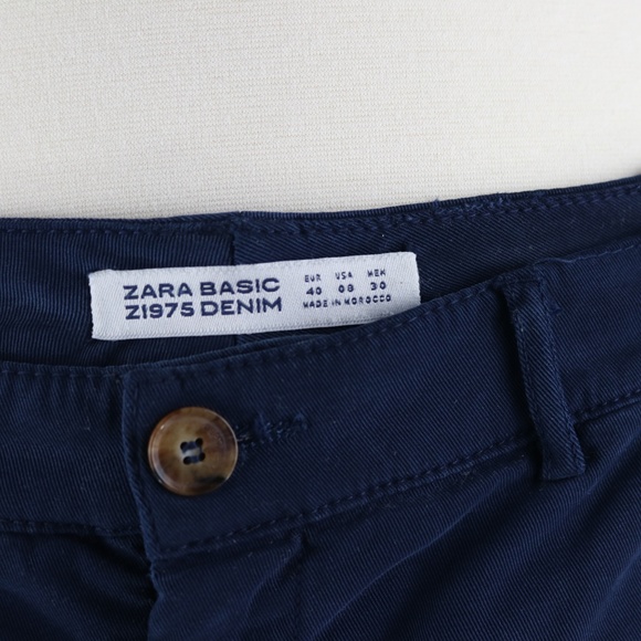 Zara Tapered Chino Trouser Gingham Pant Sz 8 - Picture 2 of 6